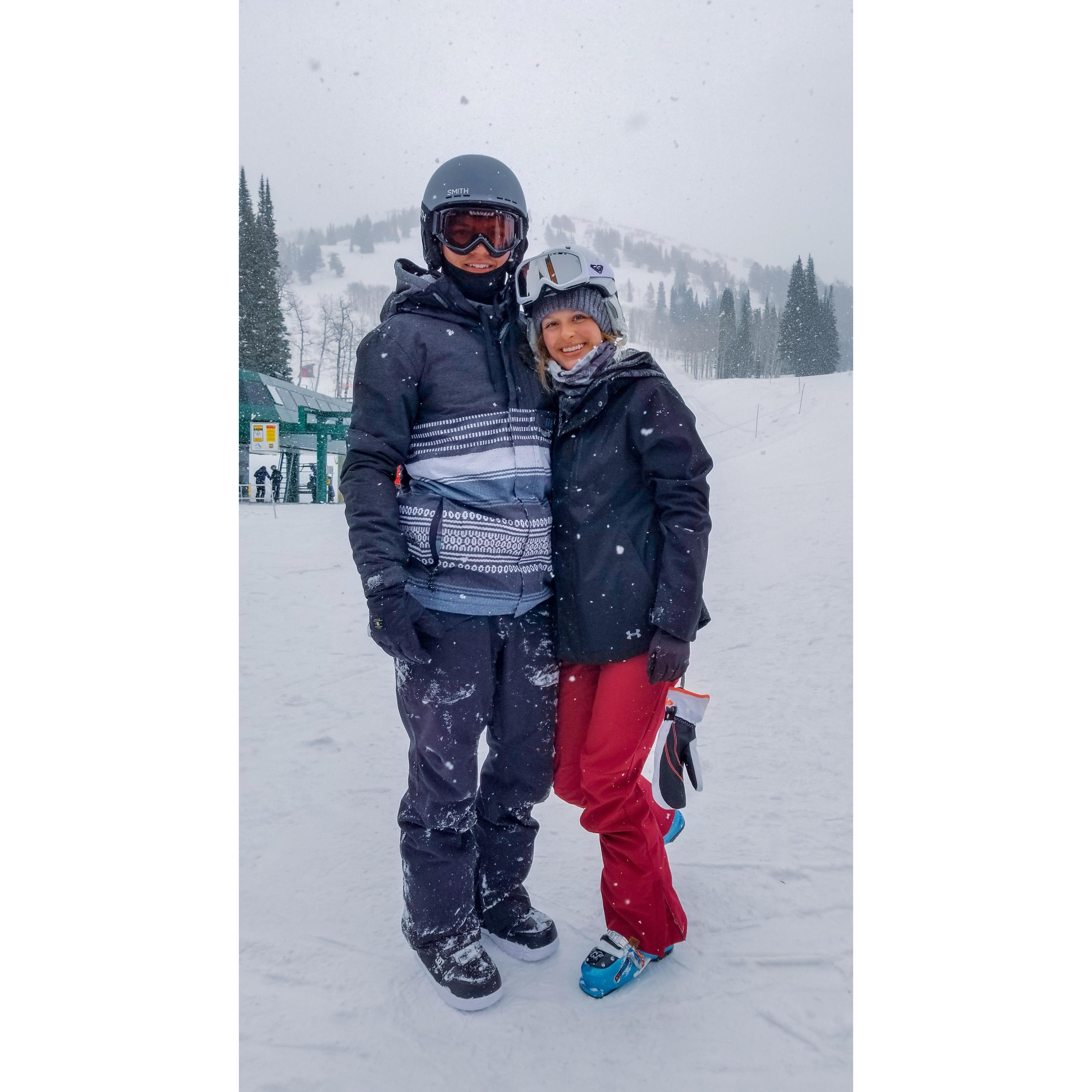 This was taken in Grand Targhee on our annual ski trip the same week that Christian proposed!