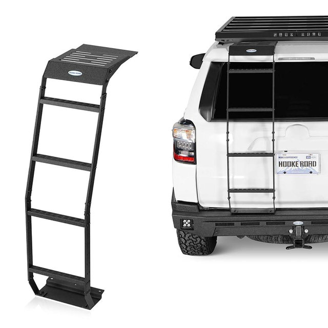 Hooke Road 4Runner Rear Hatch Ladder for Toyota 4Runner 2010-2024 5th Gen, 4-Step Tailgate Trunk Roof Access Pedals, 260 Lbs Load Capacity