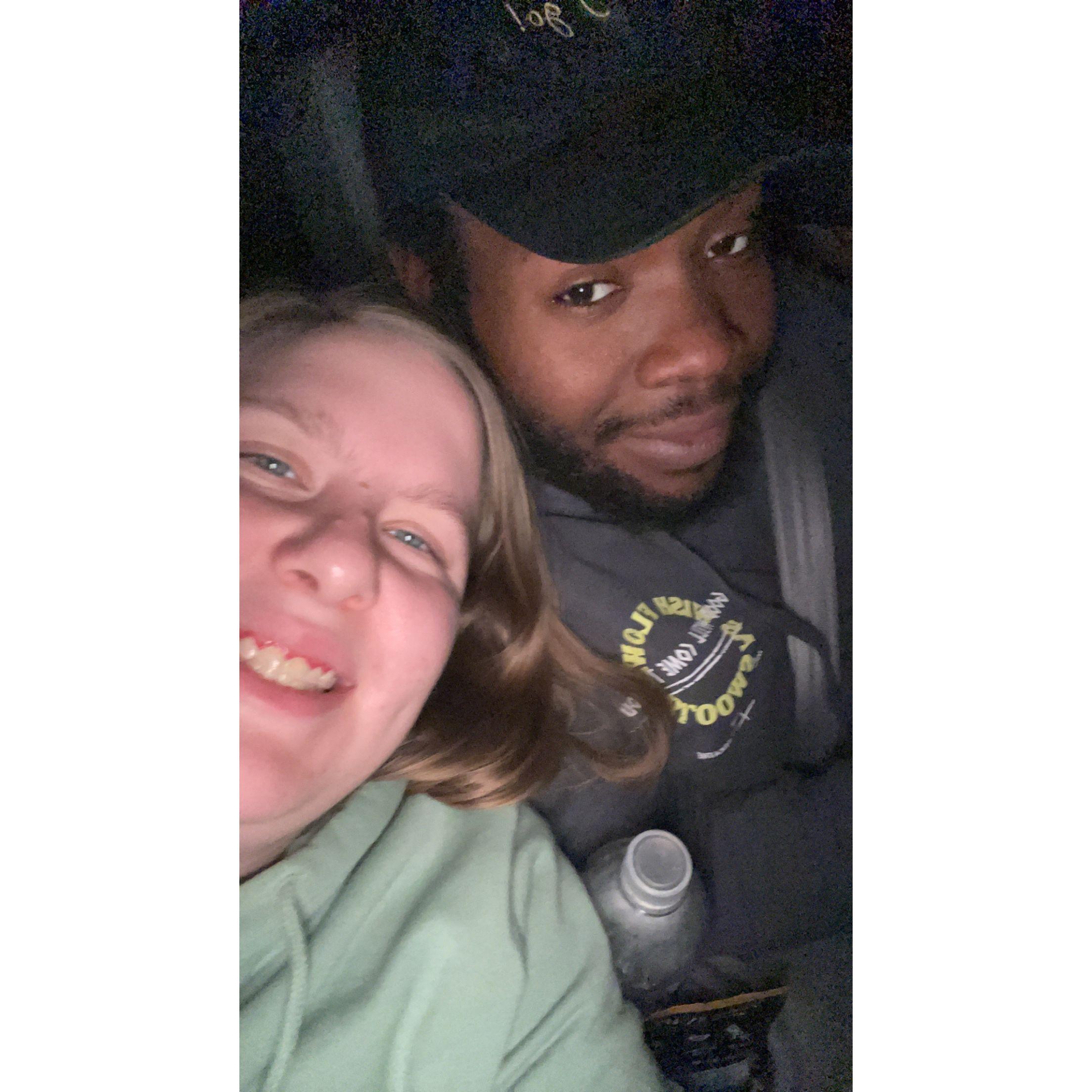 Quick picture in the car!