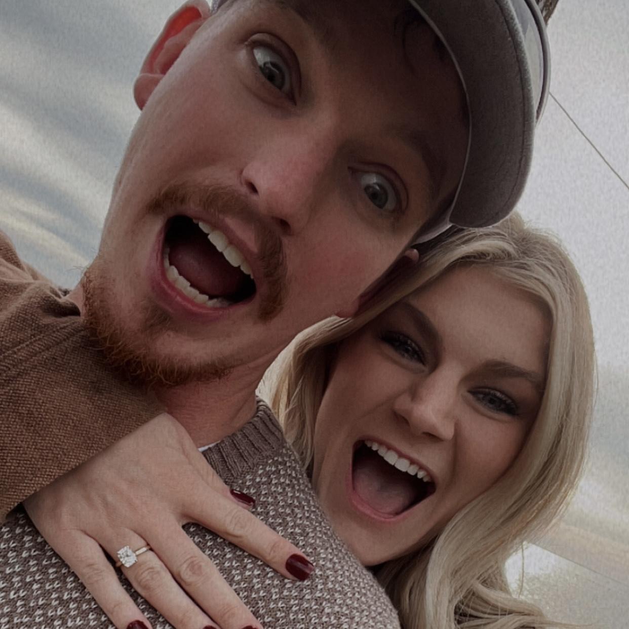 He got down on one knee.