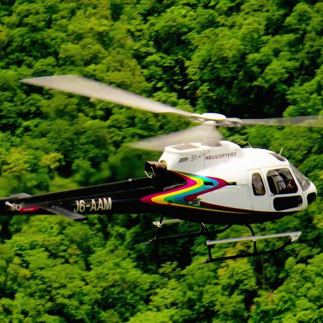 Honeymoon helicopter ride to and from resort