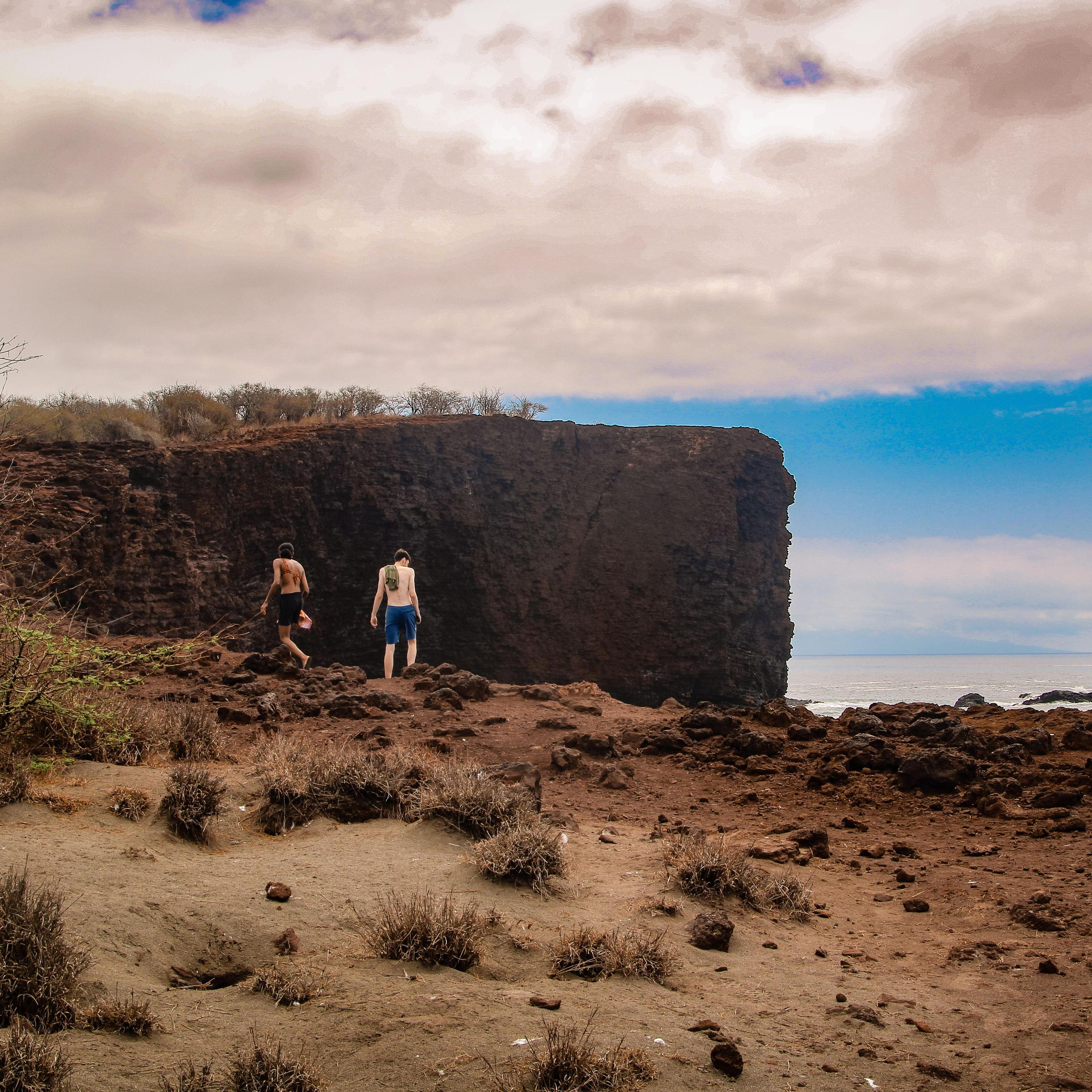 Hiking to view Puu Pehe (Sweetheart Rock) on the island of Lanai.