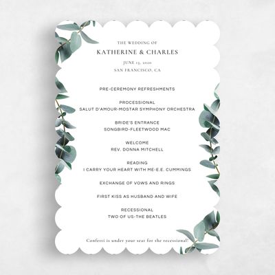 Green Scalloped Wedding Program - Galata