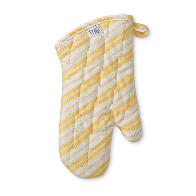 Williams Sonoma Stripe Oven Mitt, Lemon Yellow
