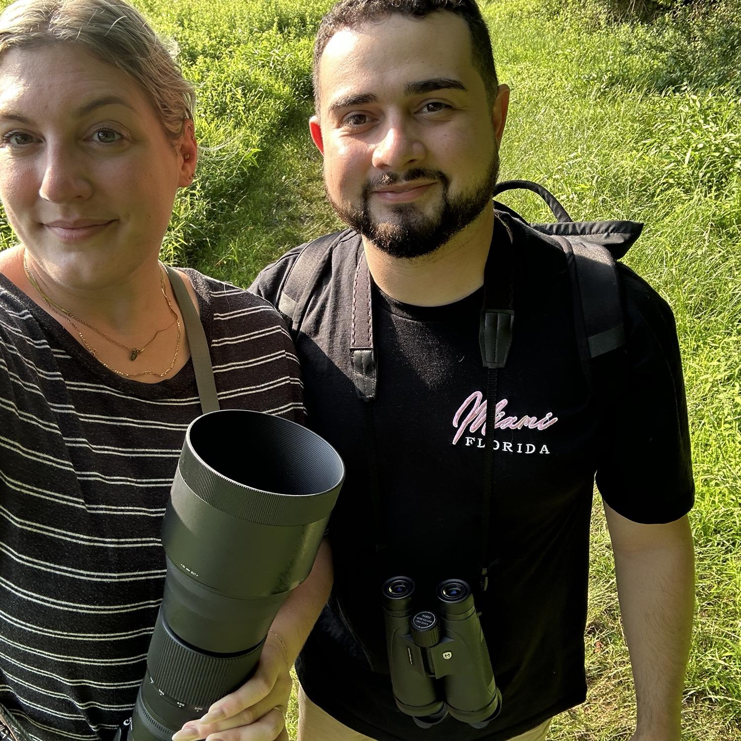 We both have a love for nature walks! Jenna has done wildlife photography for 6 years and Bryan enjoys bird watching with binoculars.