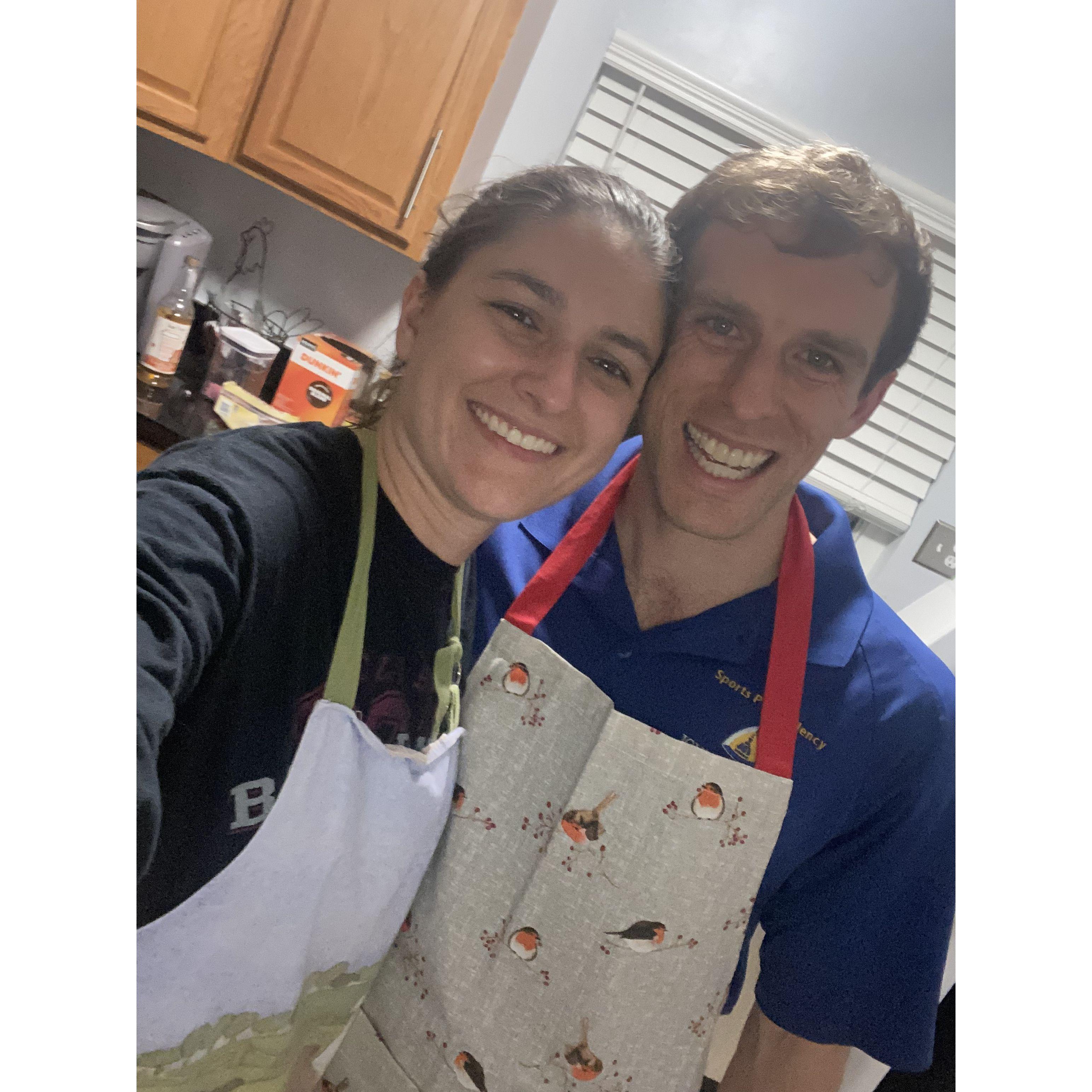 Charis and John love cooking together and do it almost every night! Oct 18, 2022