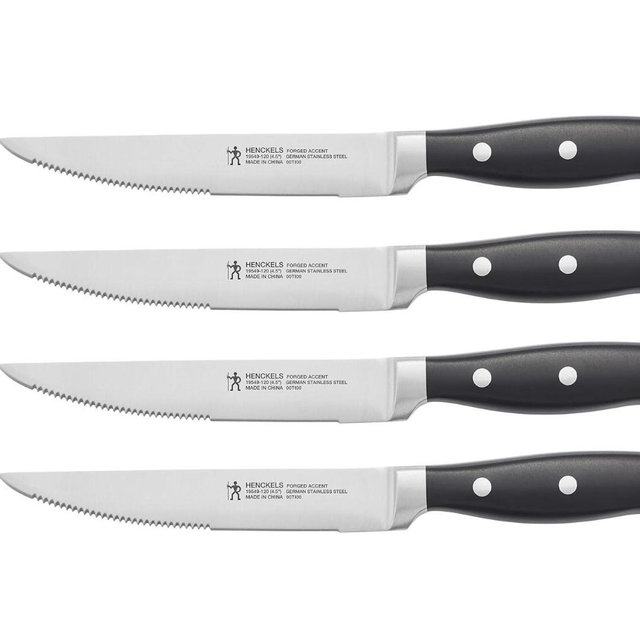 HENCKELS Steak Knife Set of 4, Black,