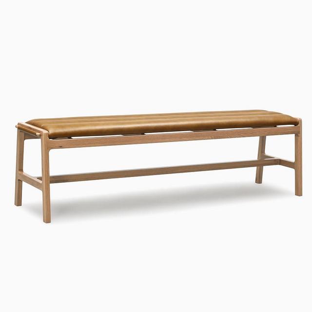 Carlisle Bench Camel Leather Oak