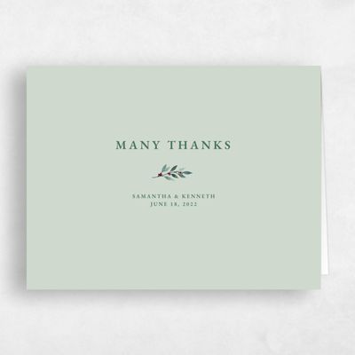 Sage, Green Wedding Thank You - Oxley Stamp