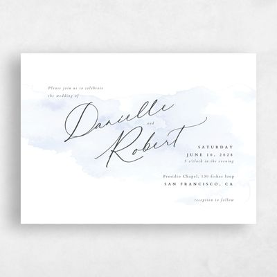 Light Sky, Blue Wedding Invitation - Lombok Landscape