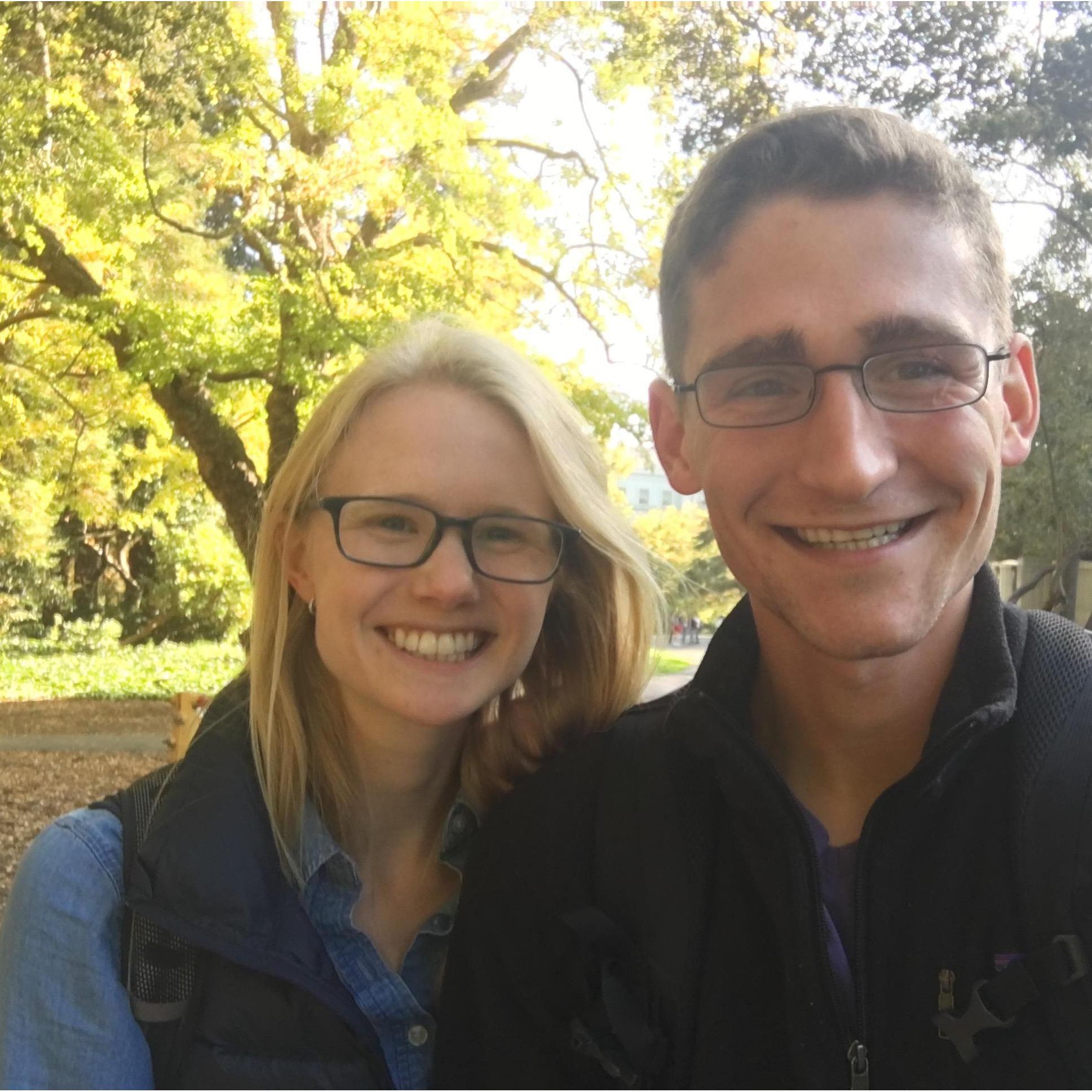 September 2016 - On our fourth anniversary, Myles surprised Becky after her first graduate school exam by flying to Berkeley from Florida!