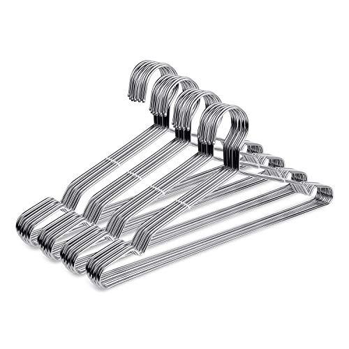 Fayleeko Wire Hangers 40 Pack Coat Hangers Strong Heavy Duty Stainless Steel Metal Hangers 16.5 Inch Ultra Thin Space Saving Clothes Hangers