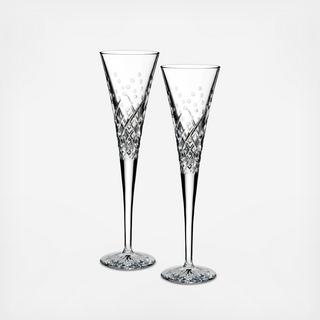 Wishes Happy Celebrations Champagne Toasting Flute, Set of 2