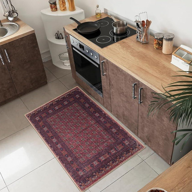 Keen Home Design 2x3 Rug - Machine Washable Entry Rug with Non-Slip Backing, Ideal for Enteryway, Kitchen, Bathroom, Laundry Room - Vintage, Easy Clean, Durable, Low Pile Rug - (2' x 3')