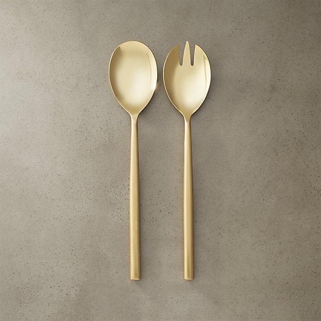 CB2 Rush Gold Serving Spoons
