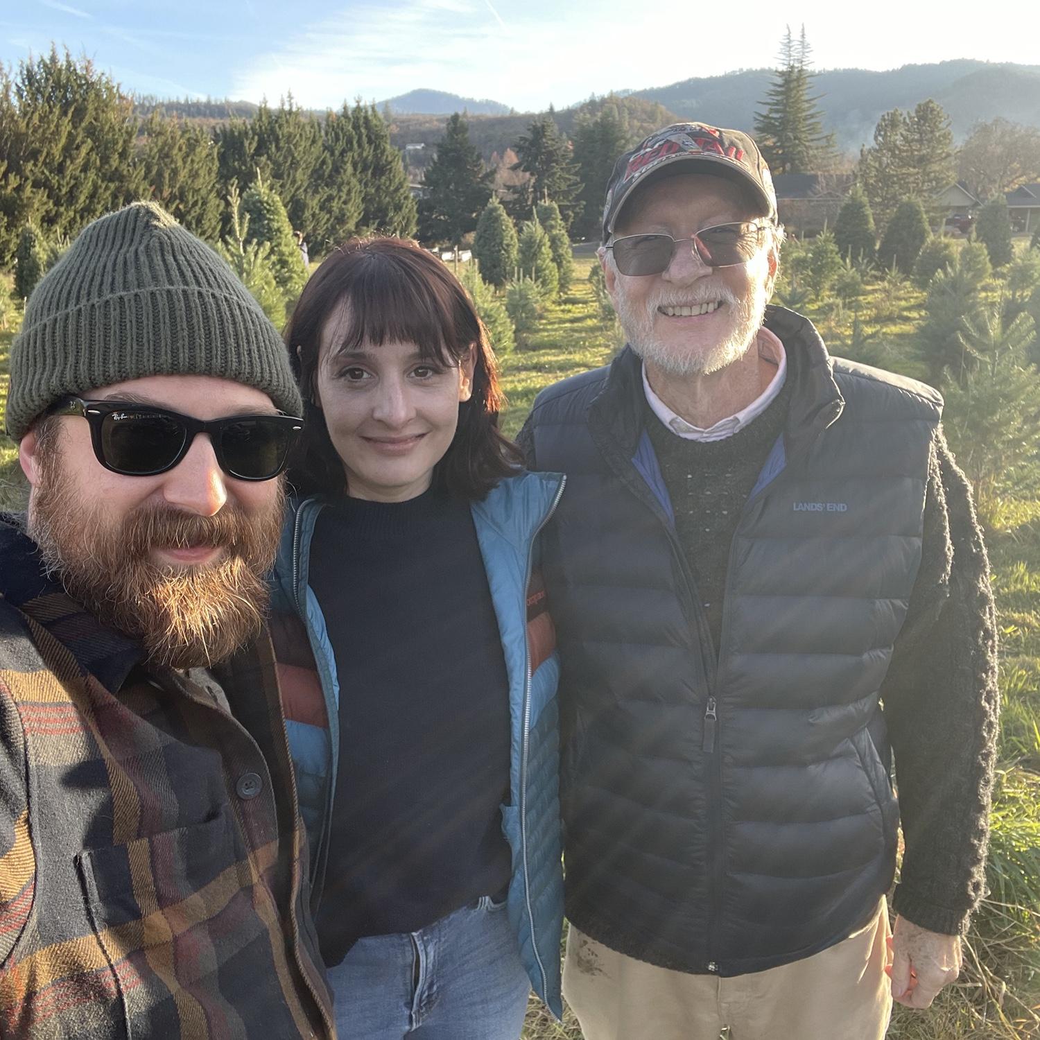 Cutting down an Xmas tree with dad, Jacksonville, OR