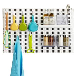 White Elfa Utility Board Kitchen Solution