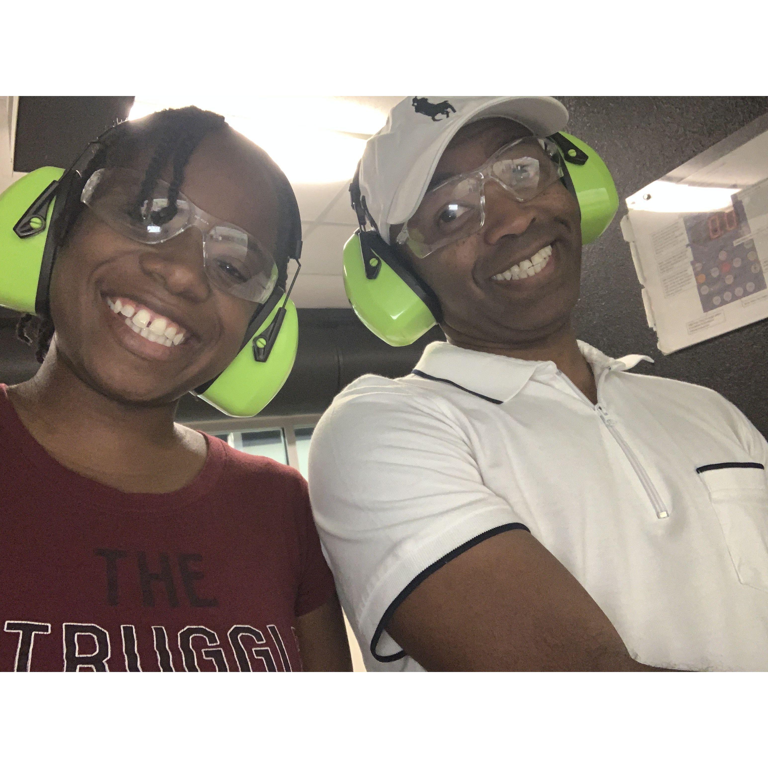 Terry loves to go shooting. We go at least twice year indoor and out :)