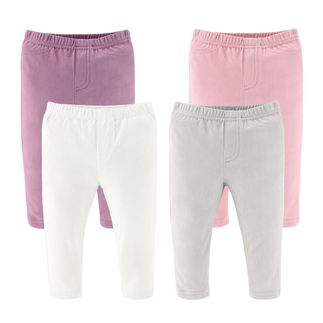 The Peanutshell Baby Girl Jeggings, 4-Pack Set, Multicolored, 3-6 Months