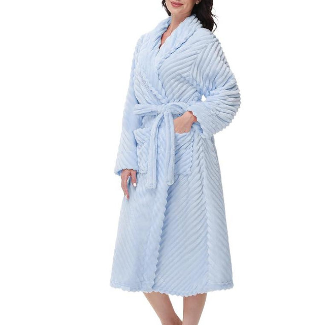 Yurhap Premium Robes for Women - Super Soft Cozy Fleece Womens Robe Plush Long Bathrobe