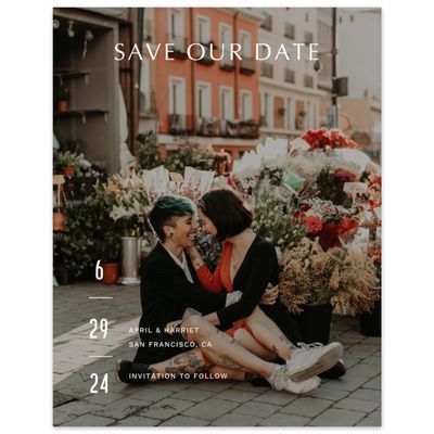 White Greenery Wedding Digital Save the Date - Monraz Photo