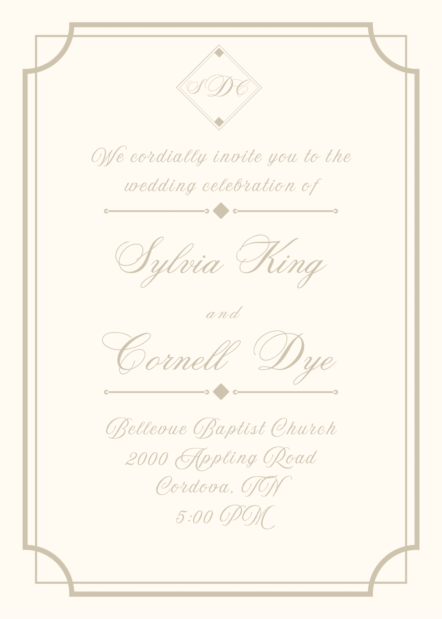 The Wedding Website of Sylvia King and Cornell Dye