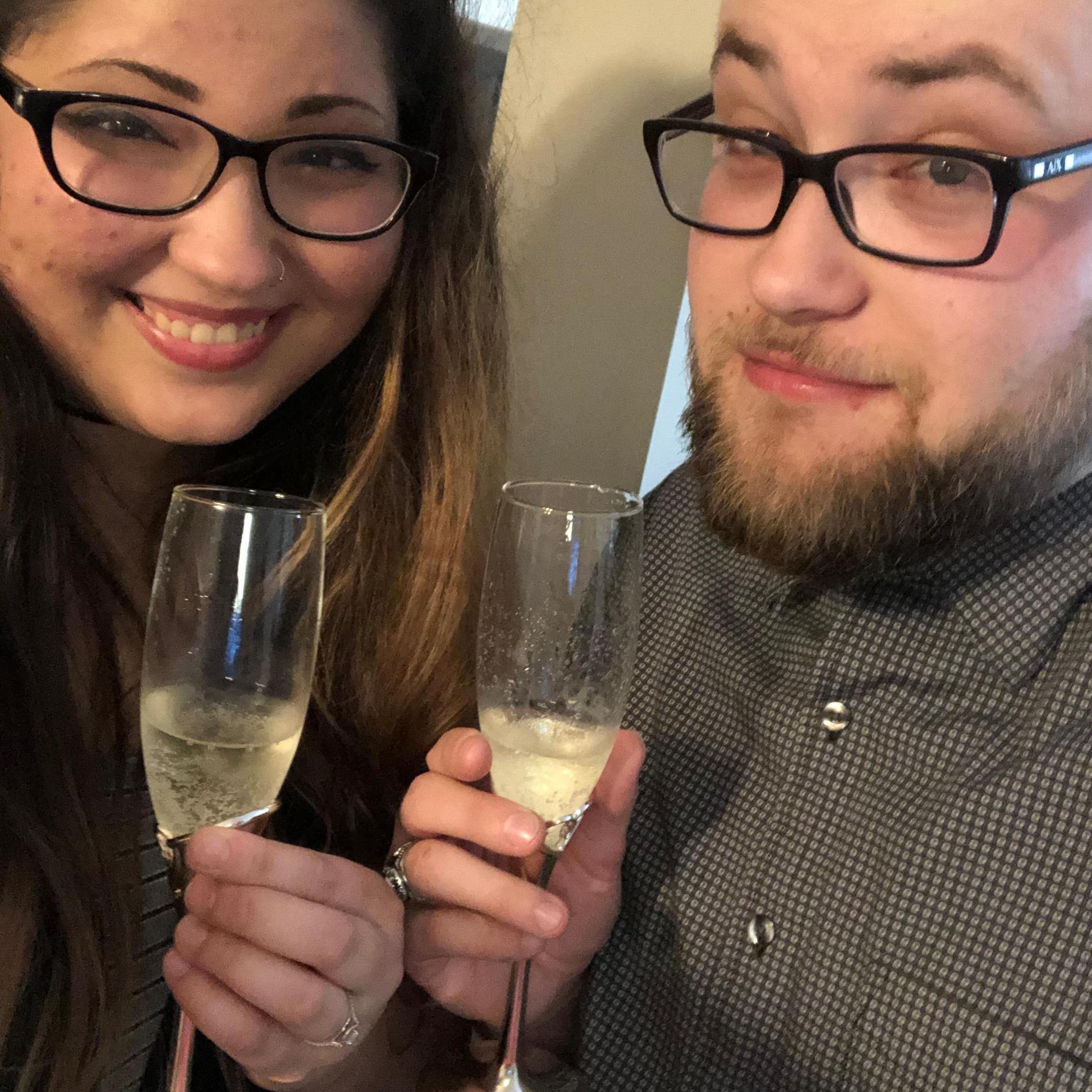 Celebrating our engagement with friends!