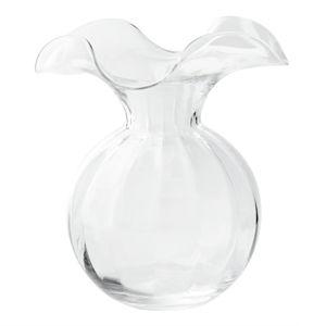 Hibiscus Glass Clear Medium Fluted Vase