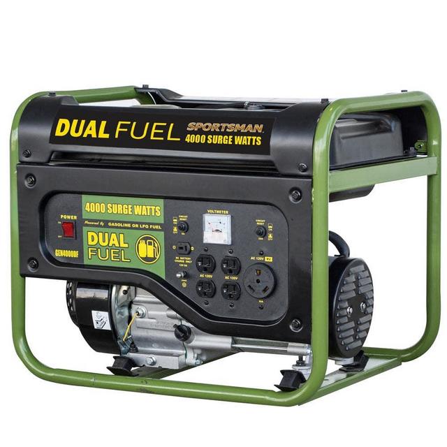 4,000/3,500-Watt Recoil Start Dual Fuel Gasoline Propane Portable Generator with CO Detector Auto-Shutoff