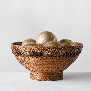 Woven Bowl with Pedestal Base