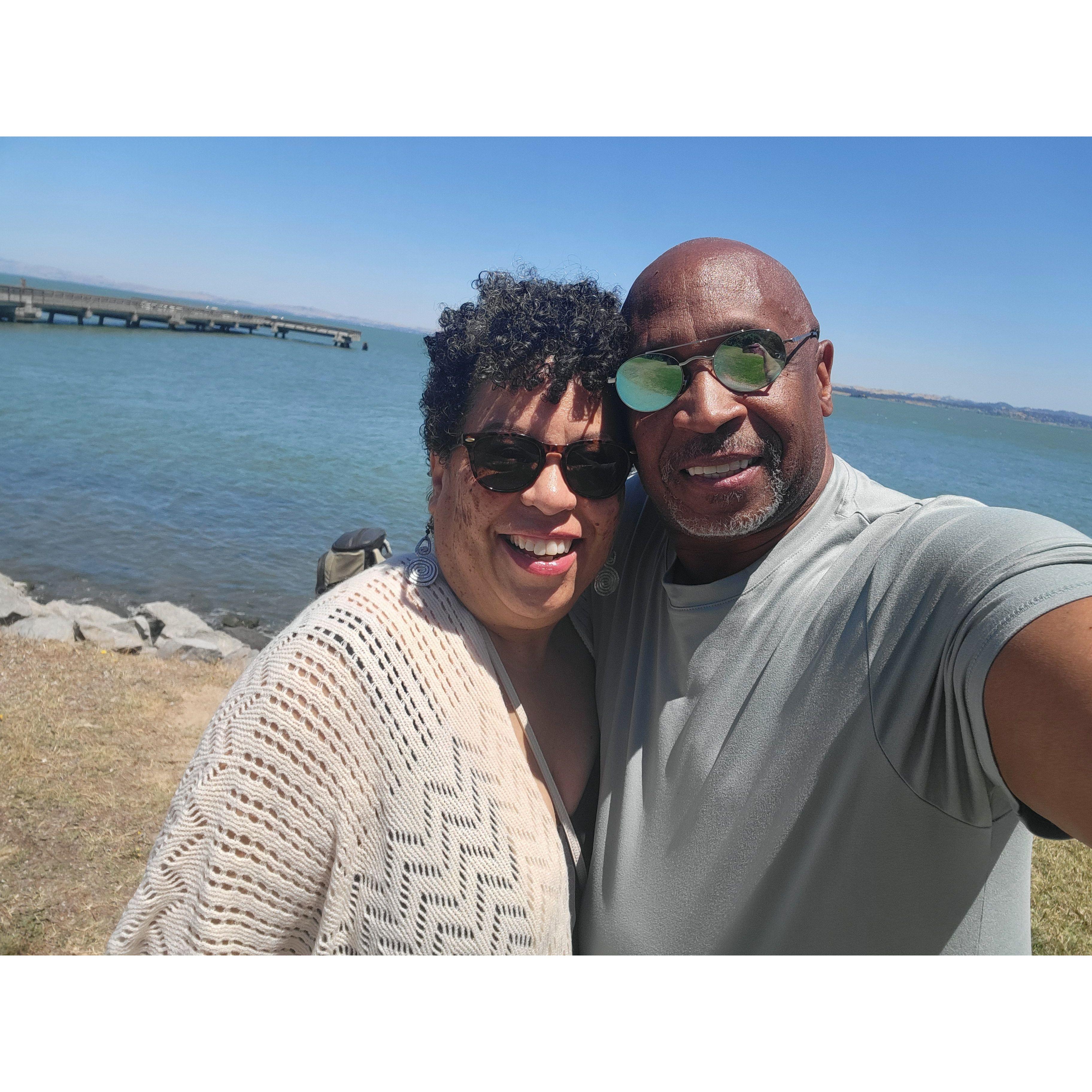 Working at the same place means we can grab a quick lunch by the water.