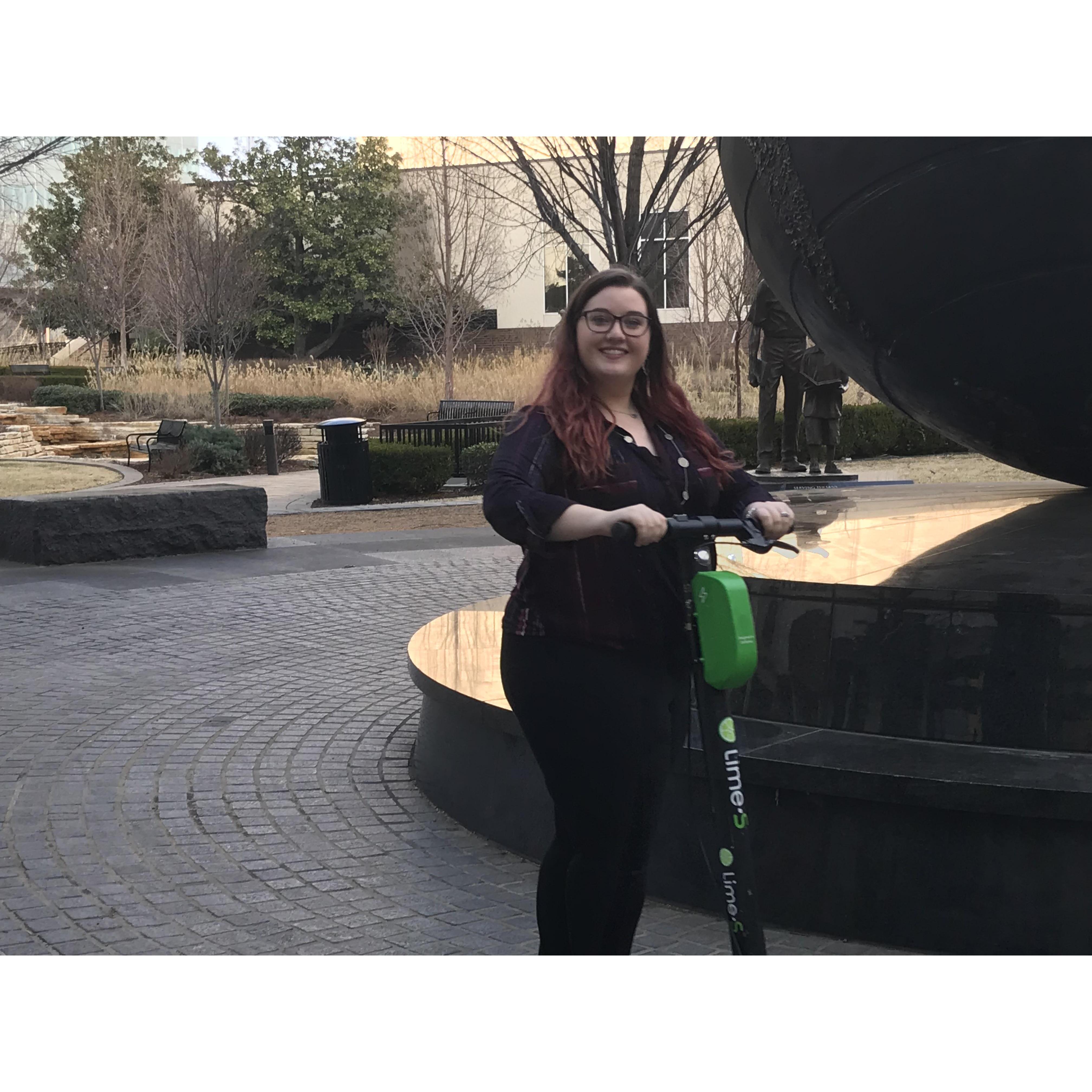 He showed me how to be fancy with scooters in downtown Tulsa