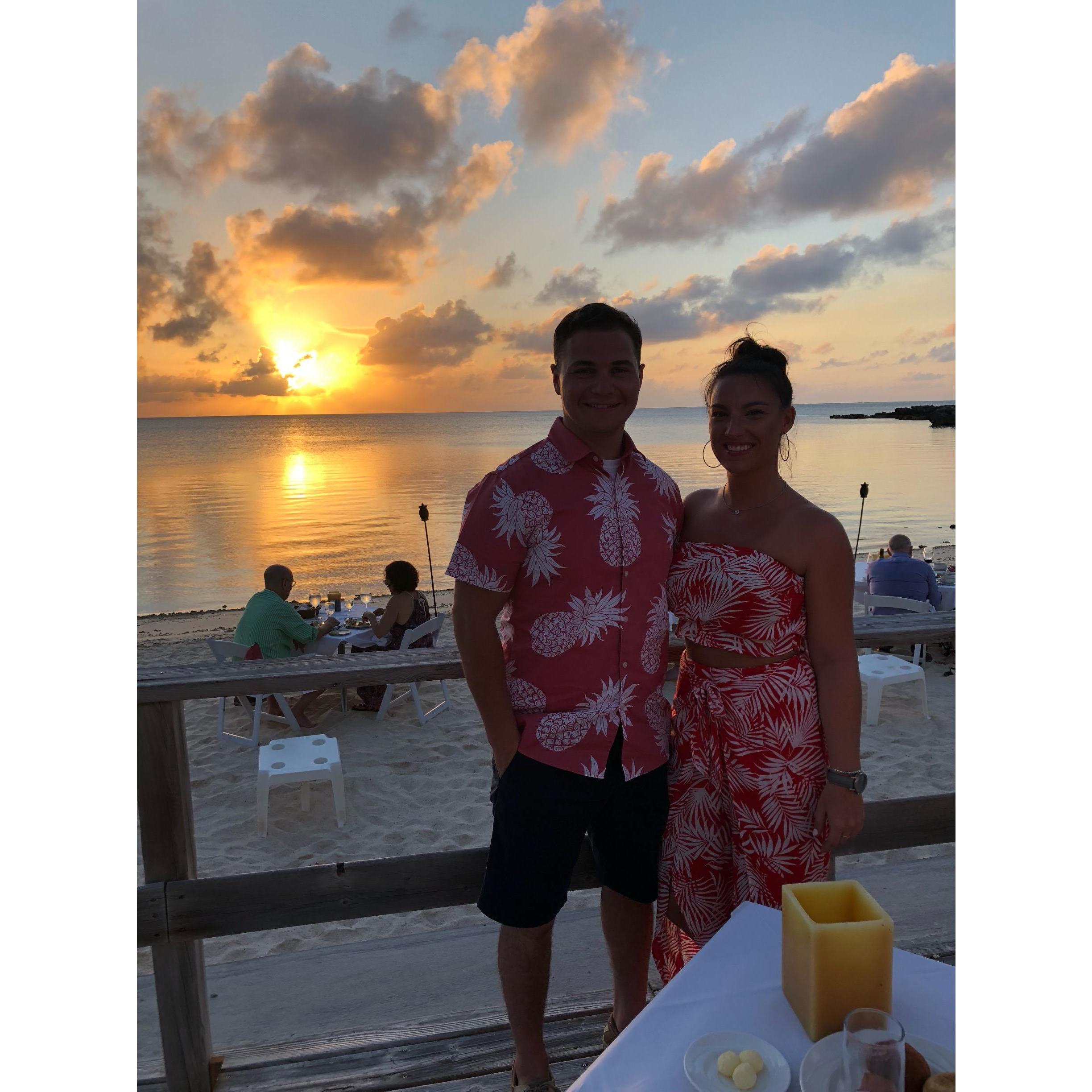 We decided to take a spur of the moment cruise to Bermuda for Fourth of July. This is a pic from our dinner on the beach there!