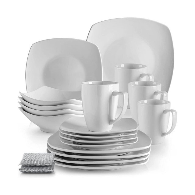 Porcelain White Dinnerware Set, Premium Quality Service For 4