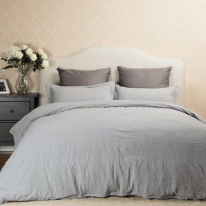 Bedshe - Duvet Cover Set with Zipper Closure Solid Grey King Size(104"x90")-3 Piece (1 Duvet Cover + 2 Pillow Shams) Ultra Soft Hypoallergenic Microfiber