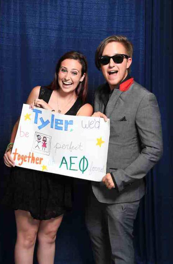 5.13.14 - Tyler won a scholarship at OCC, but also won the opportunity to be asked to Morgan's sorority Formal.