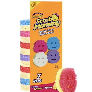 Scrub Daddy Scrub Mommy Kitchen Sponges for Dishes & Wiping Spills - Dual-Sided Dish Scrubber Sponge for Cleaning - Multi-Colored Bulk Pack - Stain & Odor Resistant (7 Count)