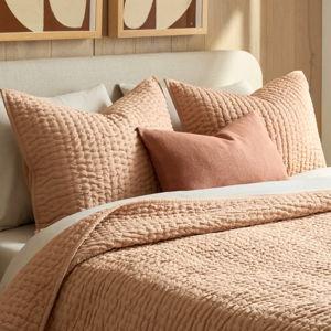 QUEEN Dessert Sunset European Linen Cotton Stitch Quilt