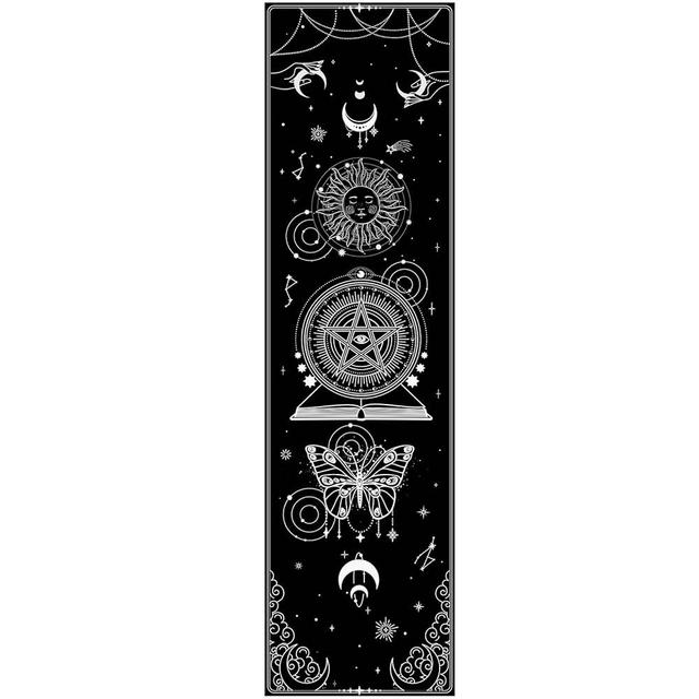 Timgle Gothic Runner Rug 2' x 7.3' Runner Mat Sun and Moon Mats Gothic Theme Soft Large Non Slip Floor Mat for Bedroom Living Room Decoration(Gothic)