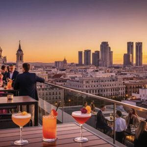 Sunset Cocktails on a Madrid Rooftop