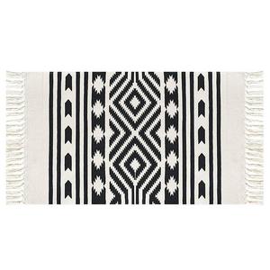 Ukeler Black and White Entry Way Rug, 100% Cotton Modern Floor Mat for Door/Porch/Kitchen, 23.6''x35.4''