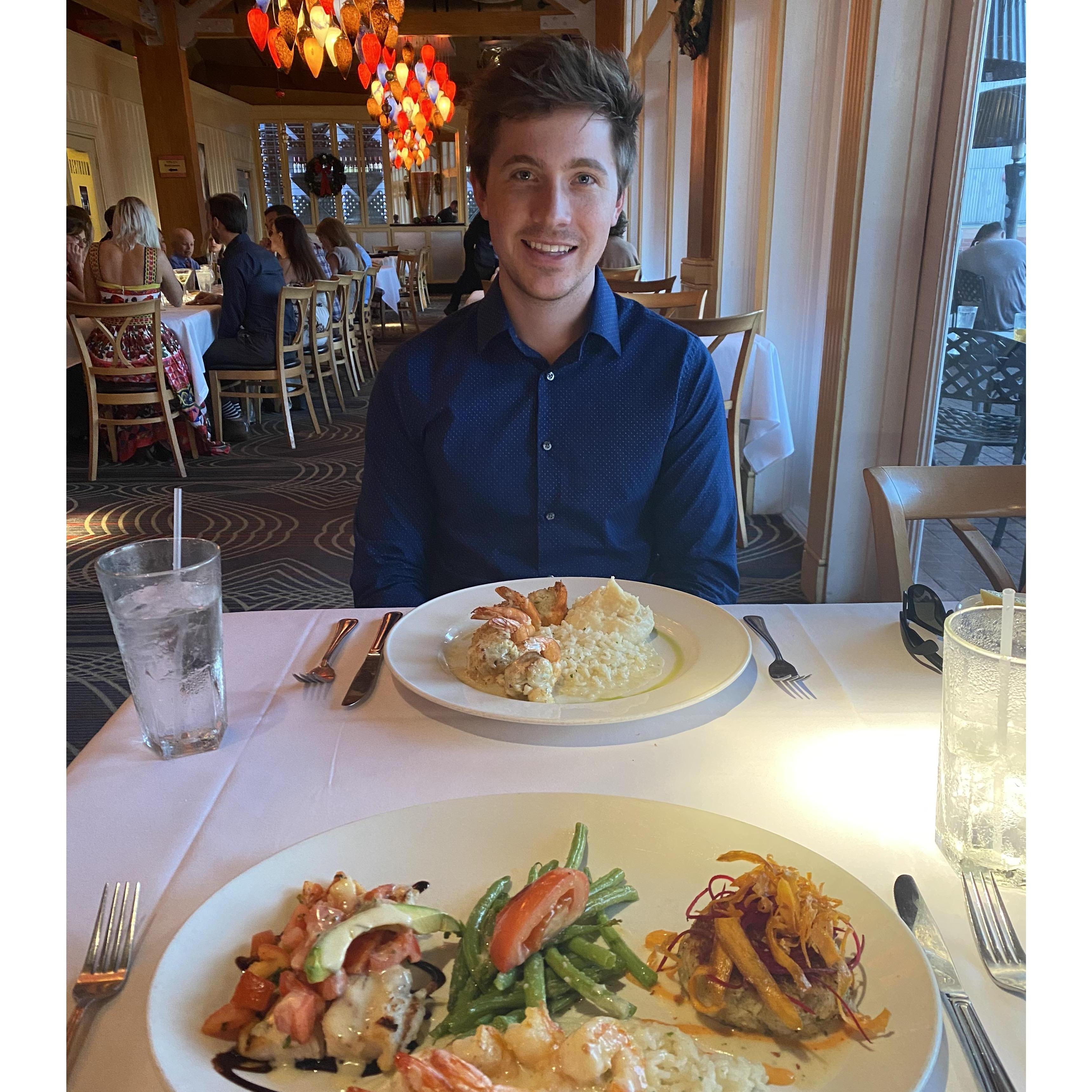 Dinner after we got engaged