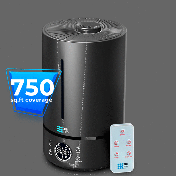 Top-Fill 6L Cool Mist Large Humidifier for Home - 360° Humidifiers for Large Room, Bedroom, Basement - Easy to Clean & Fill - Auto Off, For Whole Home, Quiet for Babies, Kids (Black)