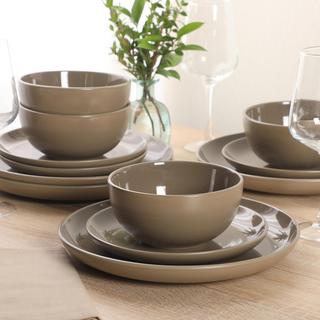 Rockaway 12-Piece Reactive Glaze Dinnerware Set, Service for 4