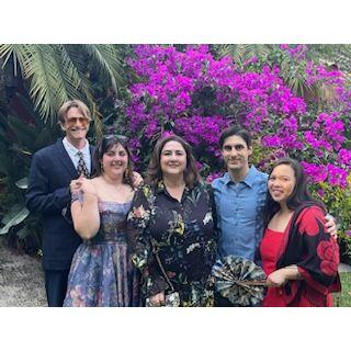 At the wedding of Isabella and Connor Huchton. (left to right: Christian, Mylene, Mrs. Mirna Hoffman, Josh and Thien; Mexico City 2024)