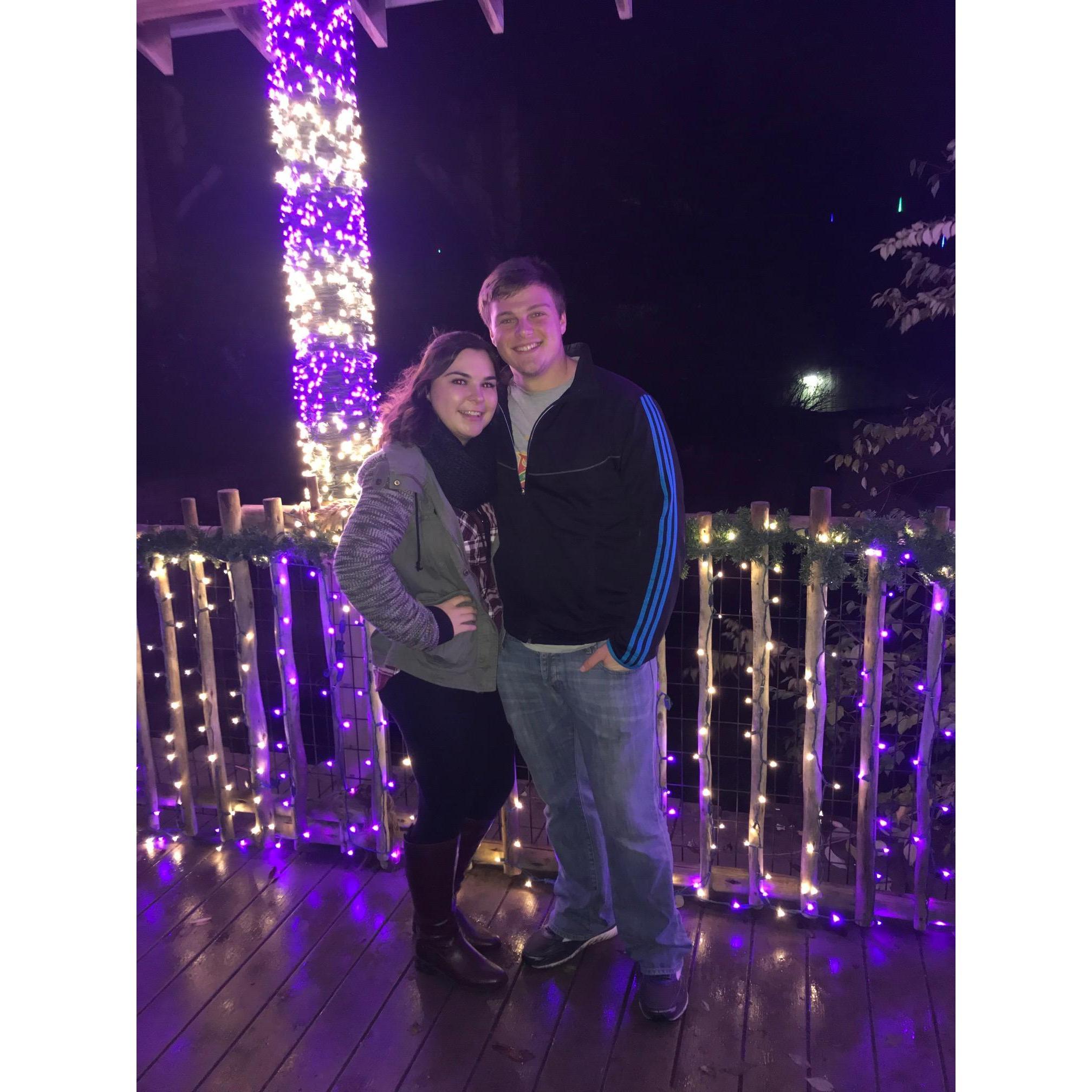This was our first date. We went to see Zoo Lights!