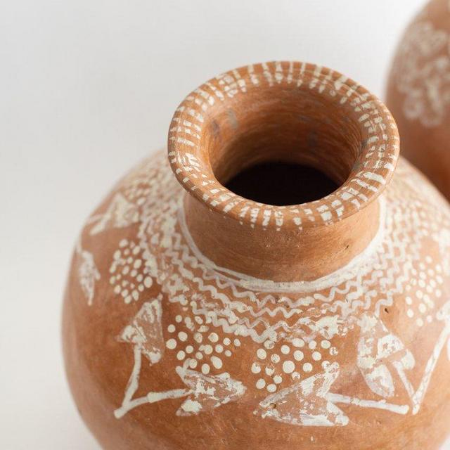 Mexican Clay Pot with Hand Painted Motif