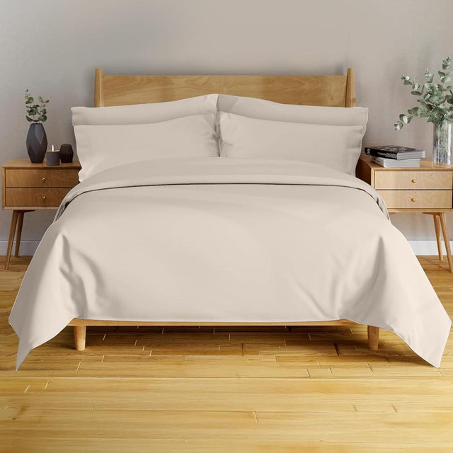 BAMPURE 6 Pcs Queen Sheet Set - 100% Pure Viscose derived from Bamboo Sheets Queen Size - Super Soft Queen Cooling Sheets for Hot Sleepers - Up to 16’’ Deep Pocket Queen Sheets (Beige)