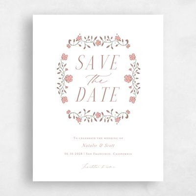 White Wedding Save the Date - Moira Portrait
