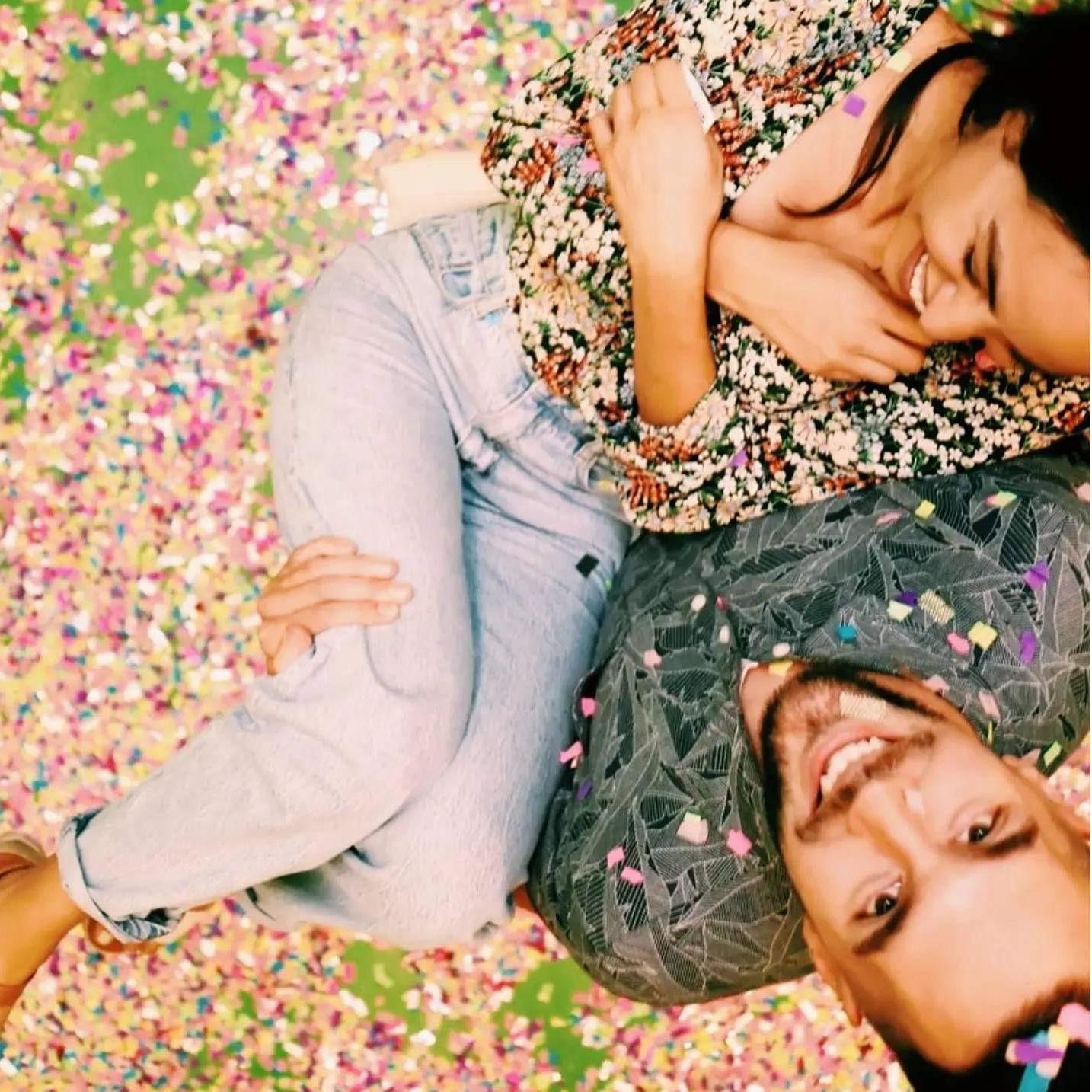 On Maria's 30th birthday we went to an interactive art museum in Manhattan! We went into a confetti room!!!